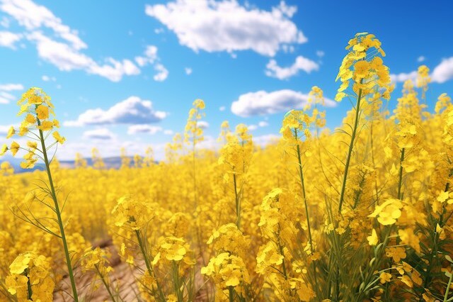 Leindotterfeld in voller gelber Blüte